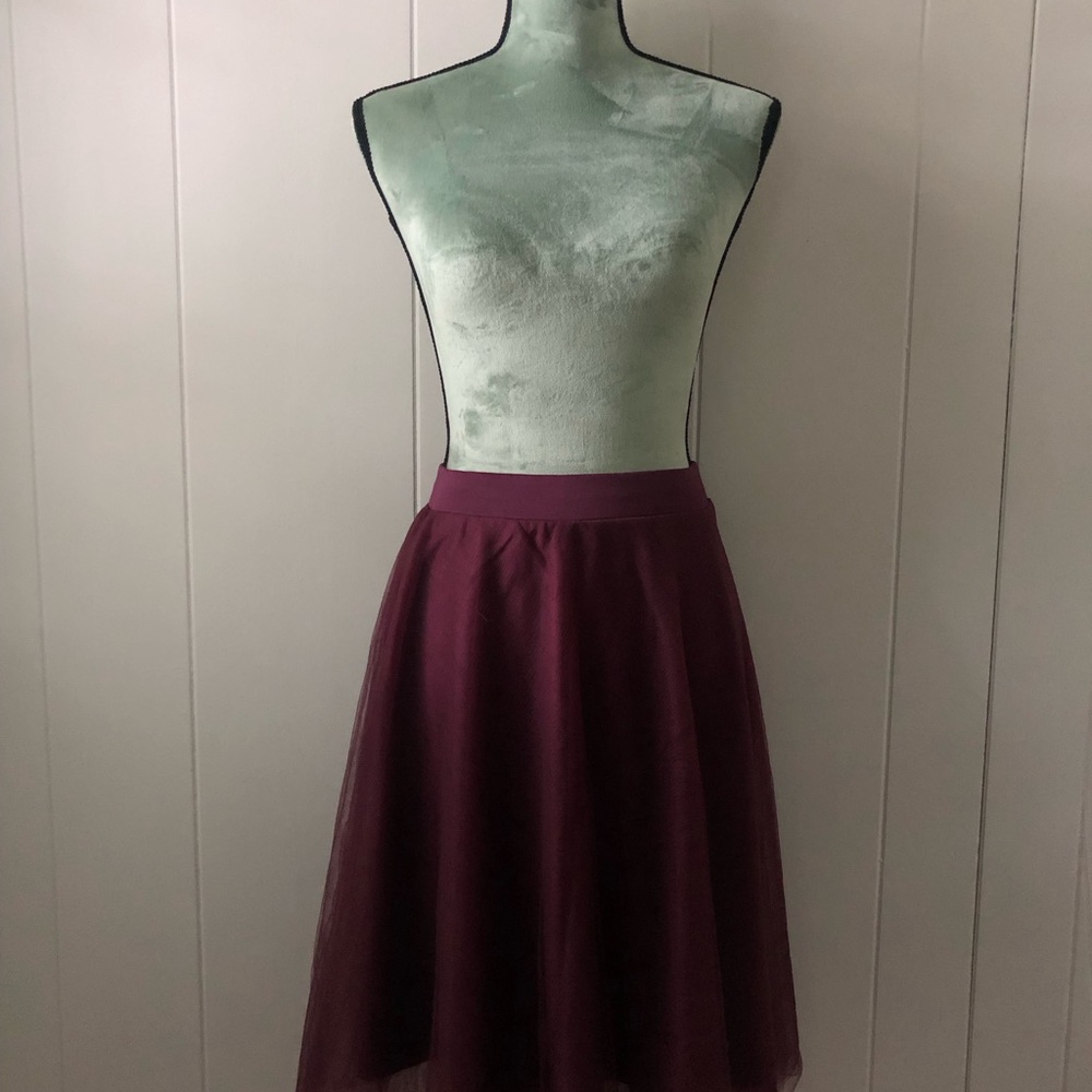 Burgundy Tulle Skirt